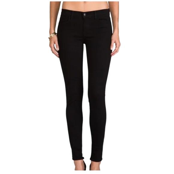 J Brand Maria High-Rise Skinny Jeans in Black Hewson Size 24 - Picture 2 of 11